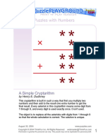 Puzzles With Numbers: A Simple Cryptarithm