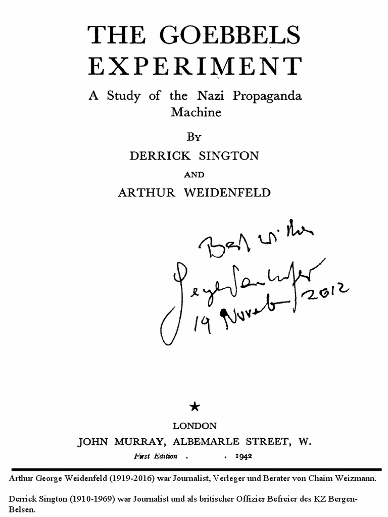 Goebbels Experiment Download Free Pdf Nazi Germany