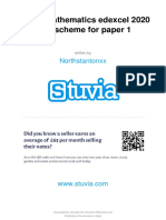 Stuvia 1105143 A Level Mathematics Edexcel 2020 Markscheme For Paper 1