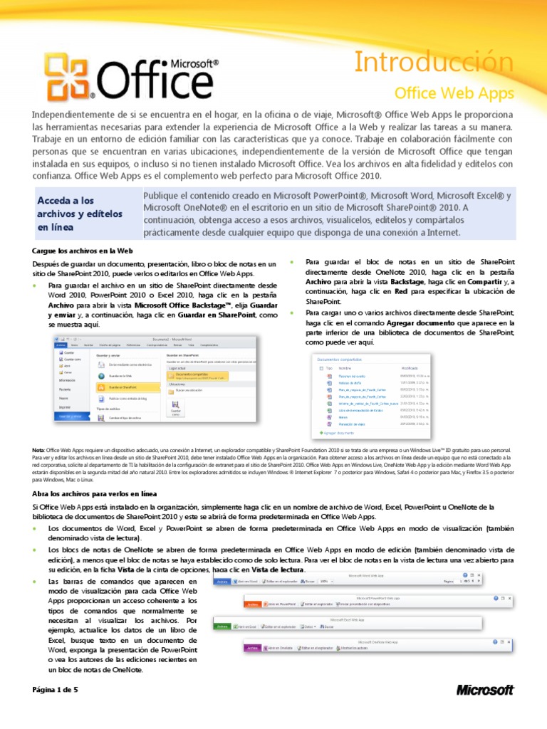 Microsoft Office Web Apps Getting Started Guide | PDF | Microsoft ...