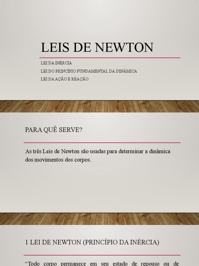 Leis de Newton | PDF | Leis do Movimento de Newton | Inércia