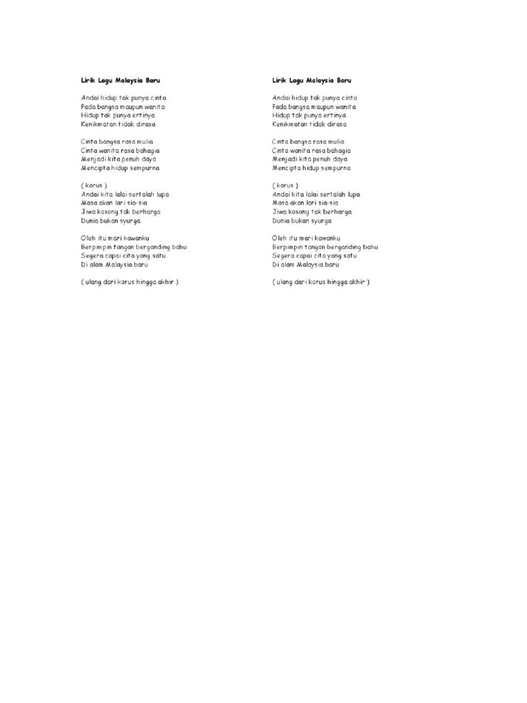 Lirik lagu malaysia baru pdf