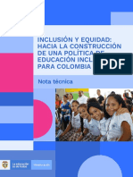 Inclusión y Equidad Hacia La Construcción de Una Política de Educación Inclusiva para Colombia