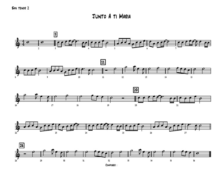 Junto A Ti Maria - Sax Tenor 2 | PDF | Échecs
