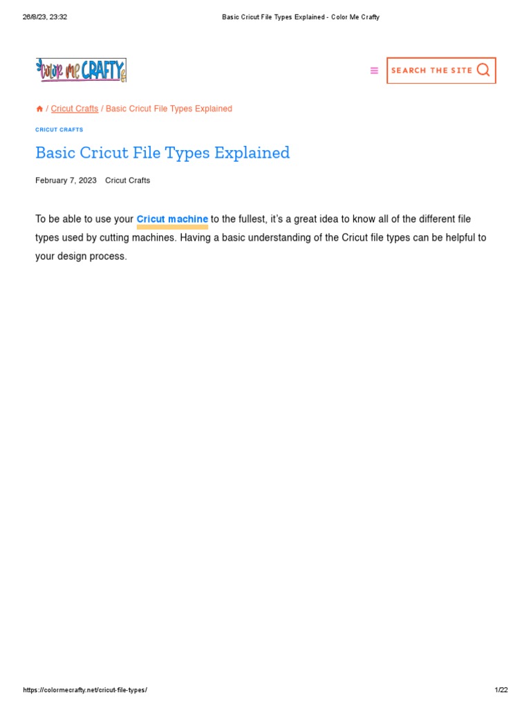 Basic Cricut File Types Explained Color Me Crafty PDF Computer Graphics Computer Engineering