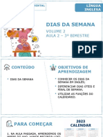 Dias Da Semana: Aula 2 - 3º Bimestre