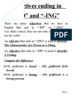 Adjectives Ending in ED and ING