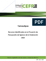 Tamaulipas: Recursos Identificados en El Proyecto de Presupuesto de Egresos de La Federación 2023