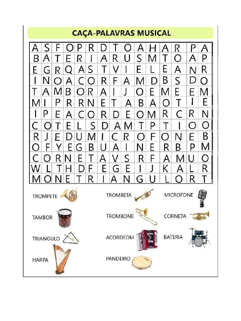 Caça Palavra Musical | PDF