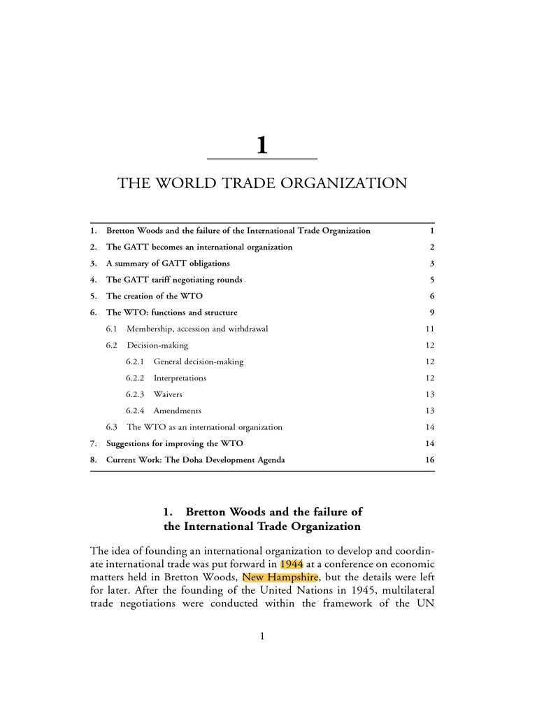 The World Trade Organization Law | PDF | World Trade Organization ...