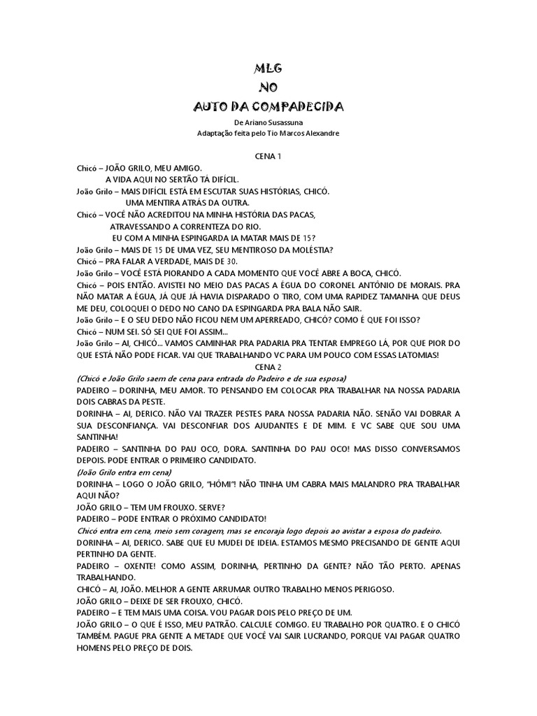Texto Oficial Do Auto Da Compadecida MLG PDF