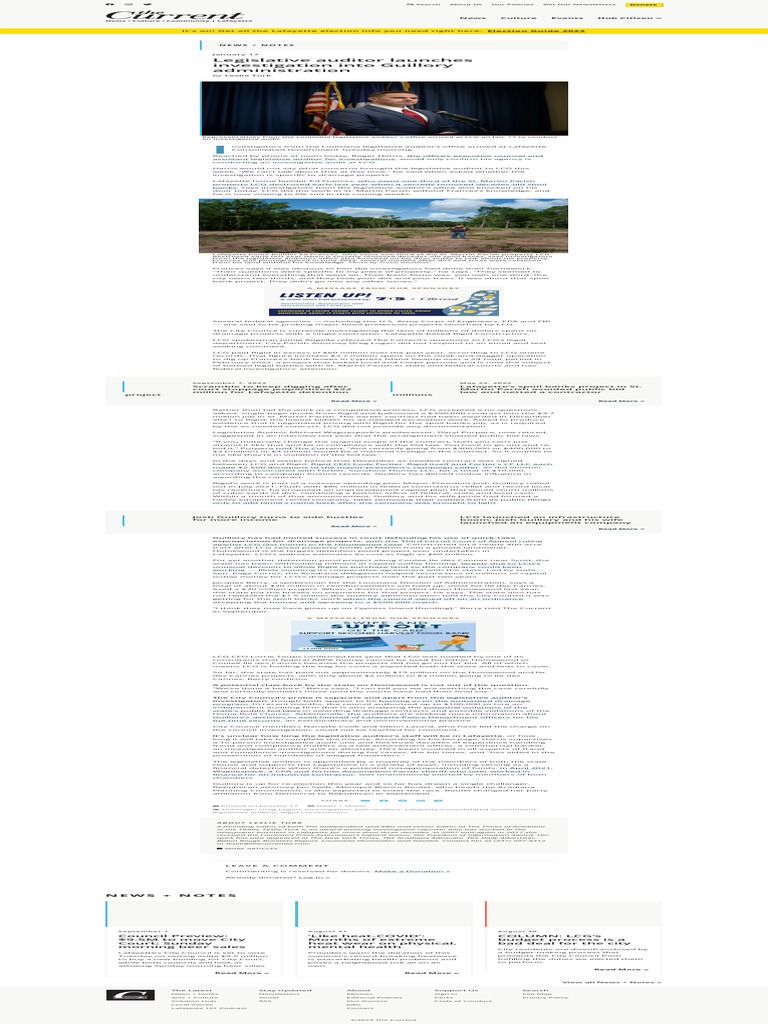 Louisiana Legislative Auditor Investigating Guillory Admin | PDF | Law