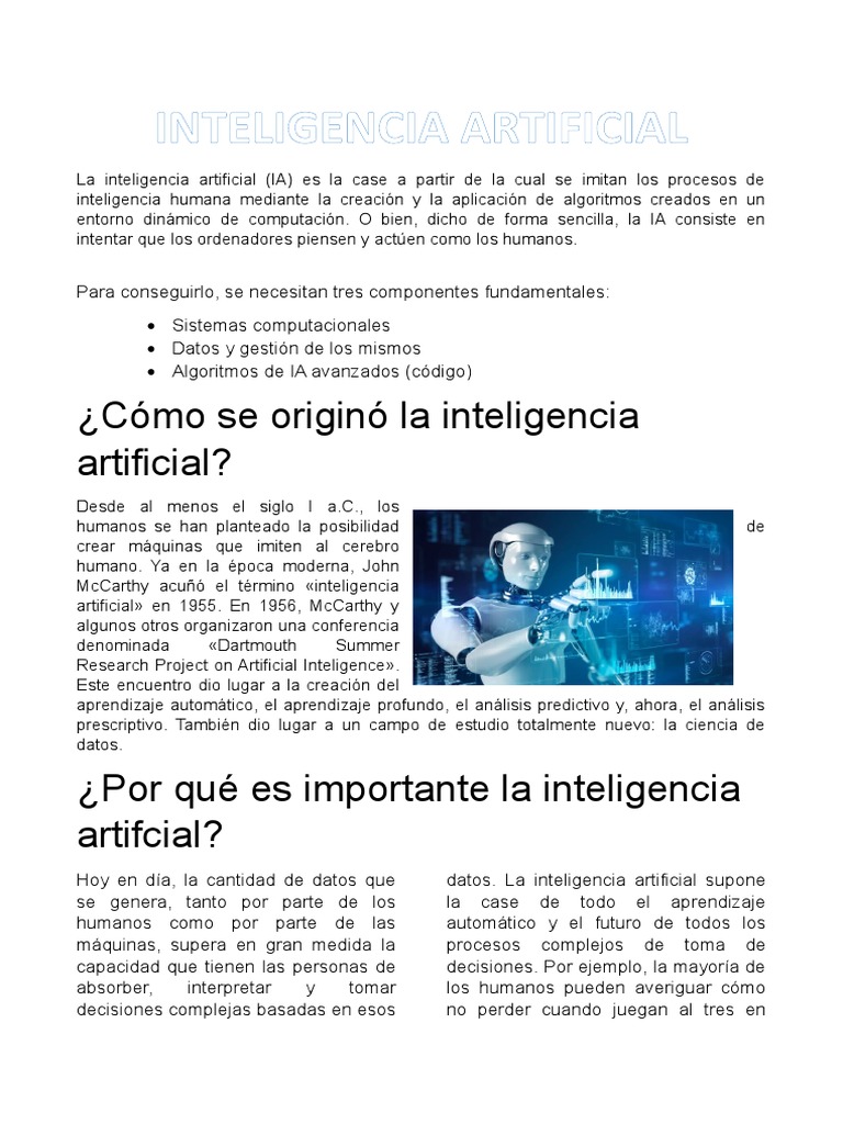 Introducción a la Inteligencia Artificial | PDF