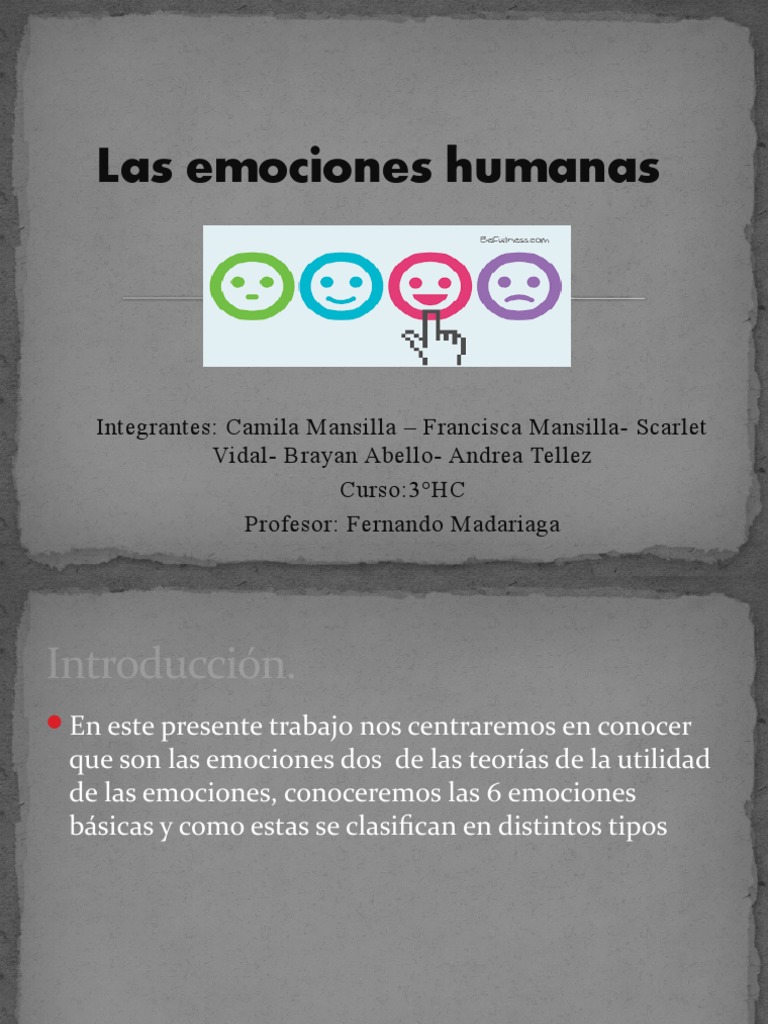 Tipos y Teorías de las Emociones Humanas | PDF | Las emociones | Sicología