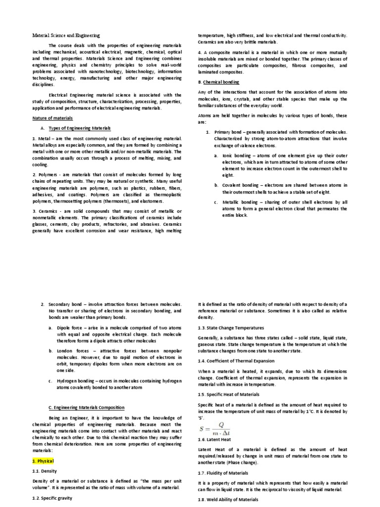 Module Material Science and Engineering PDF