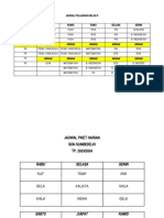 Jadwal Pelajaran Kelas 5