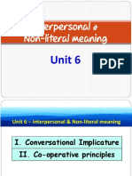 Unit 6 - Interpersonal and Non-Literal Meaning - Handout