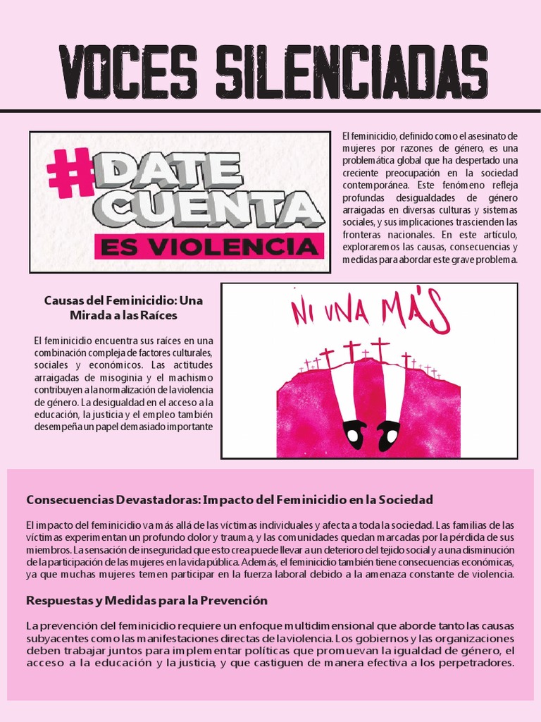 Feminicidio: Causas y Soluciones | PDF | La violencia contra las ...