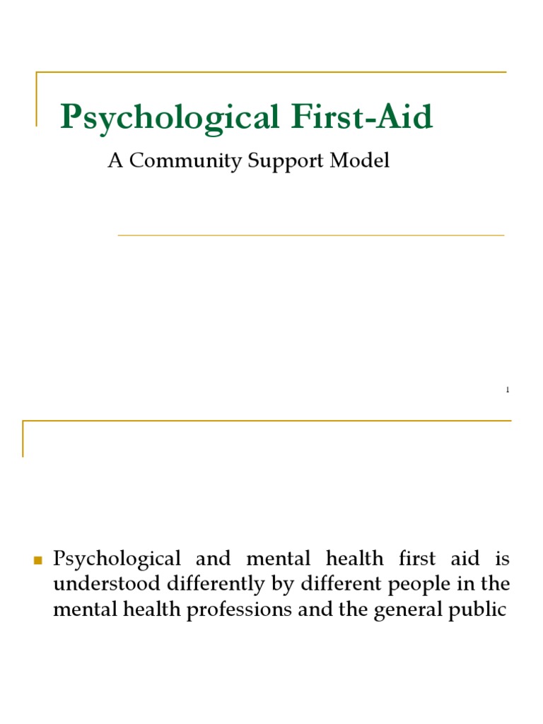 Psychological First Aid | PDF | Mental Health | Health Care