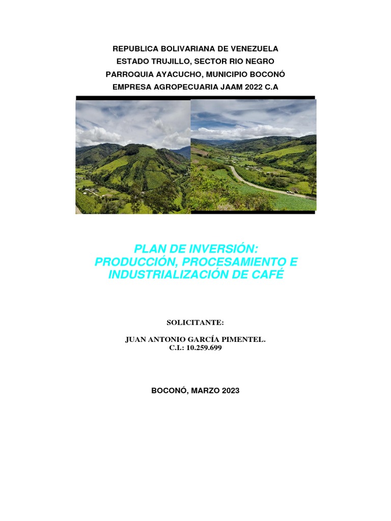 Plan de Inversión en Café en Trujillo | PDF | café | Agricultura