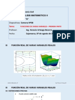 Funciones de Varias Variables - Primera Parte