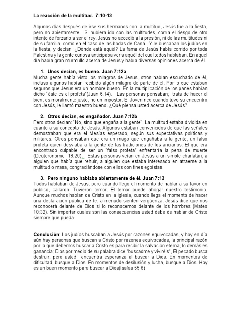 Juan 7c La Reacción de La Multitud | PDF | Derecho | Historia