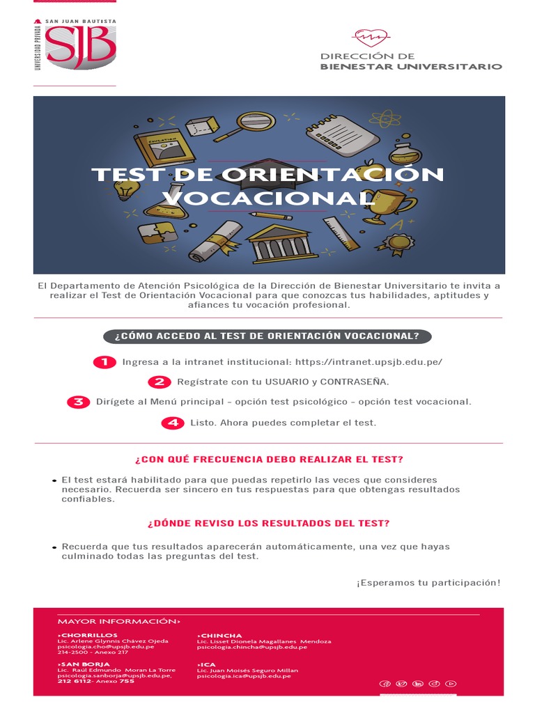 Test de Orientación Vocacional Universitaria | PDF | Estilo de vida