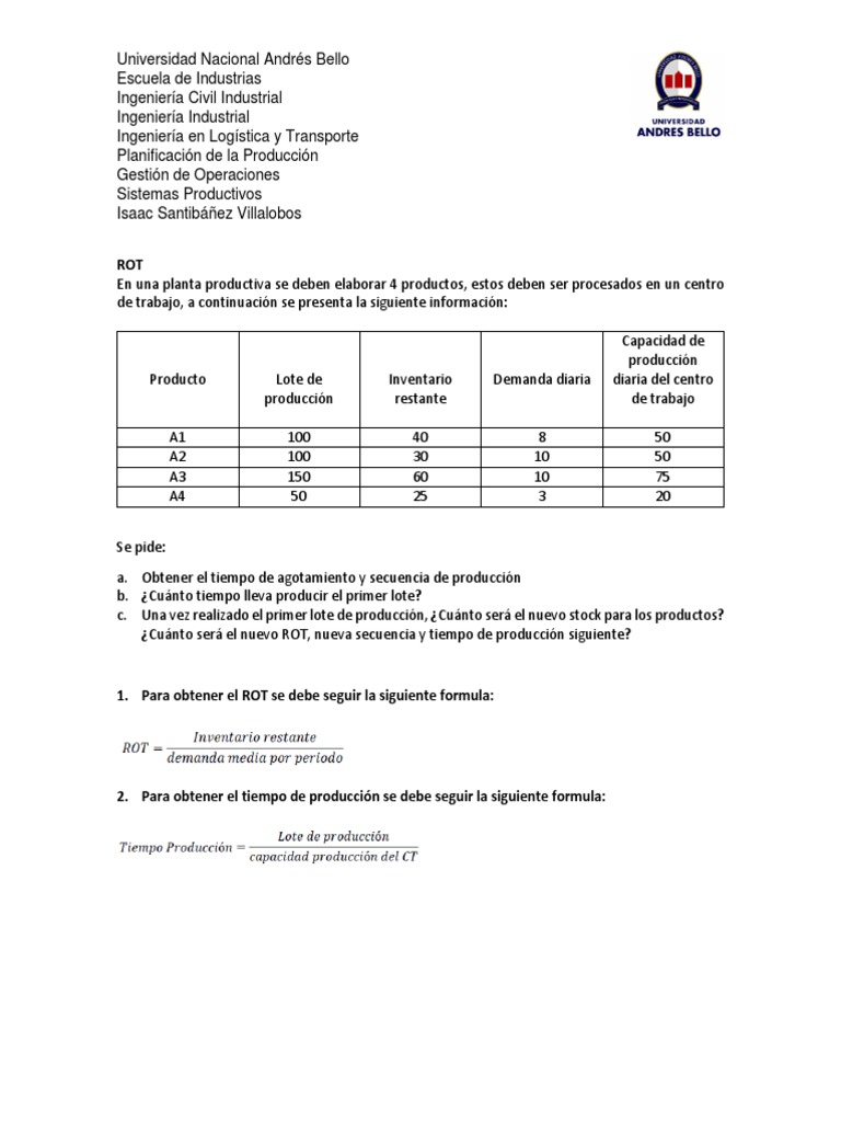Análisis de ROT y Ratio Crítico en Producción | PDF | Logística ...