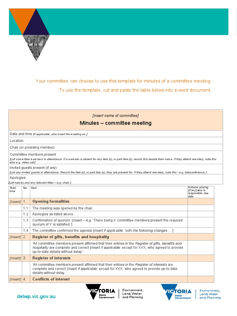 Template Minutes | PDF