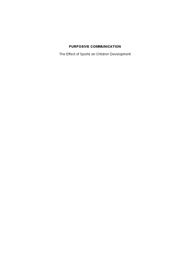 Impact of Sports on Child Development | PDF | Sports | Physical Fitness
