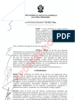 Calificacion de Casacion #142-2015-Lima