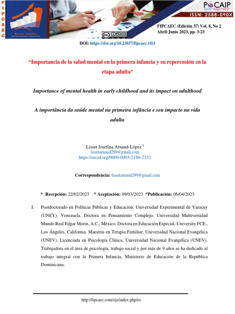 Salud mental en la infancia y su impacto | PDF | Salud mental | Las ...