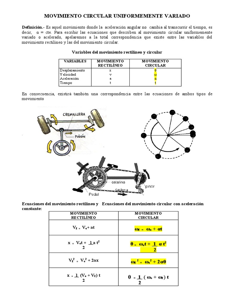 Movimento Circular Uniformemente Variado | PDF | Métodos e Materiais de ...