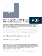 Libro El Agua de La Vida John Armstrong PDF: Una Introducciã N A La Orinoterapia