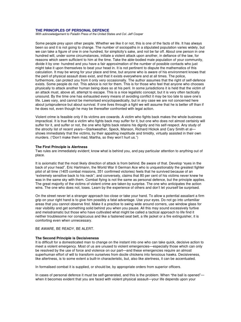 Jeff Cooper Principles Of Self Defense Pdf