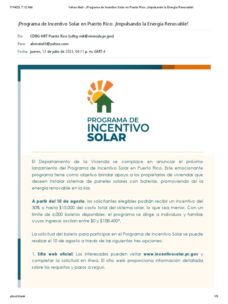 Programa de Incentivo Solar en Puerto Rico - ¡Impulsando La Energía