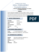 Curriculum de Vitae GINA, FERNANDEZ YAJAHUANCA