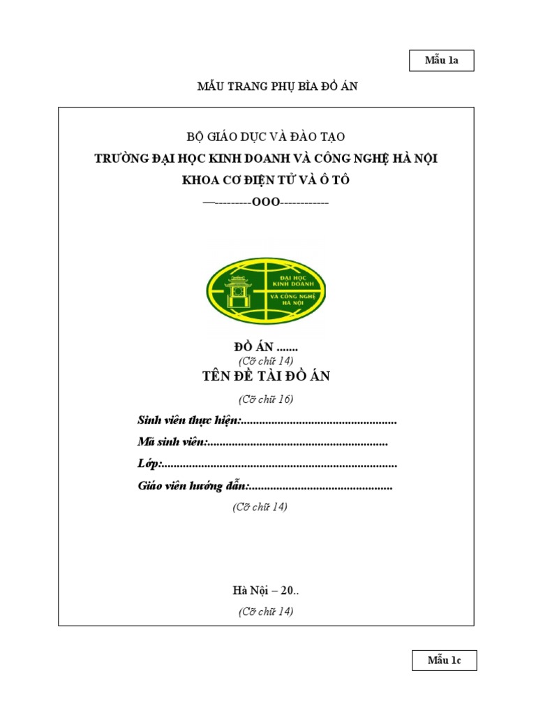 Mẫu trình bày đồ án | PDF