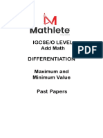Differentiation (Maximum and Minimum Value)