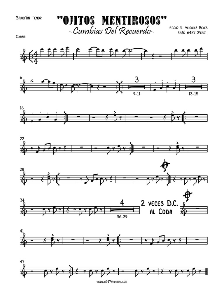 Ojitos mentirosos saxof n tenor pdf