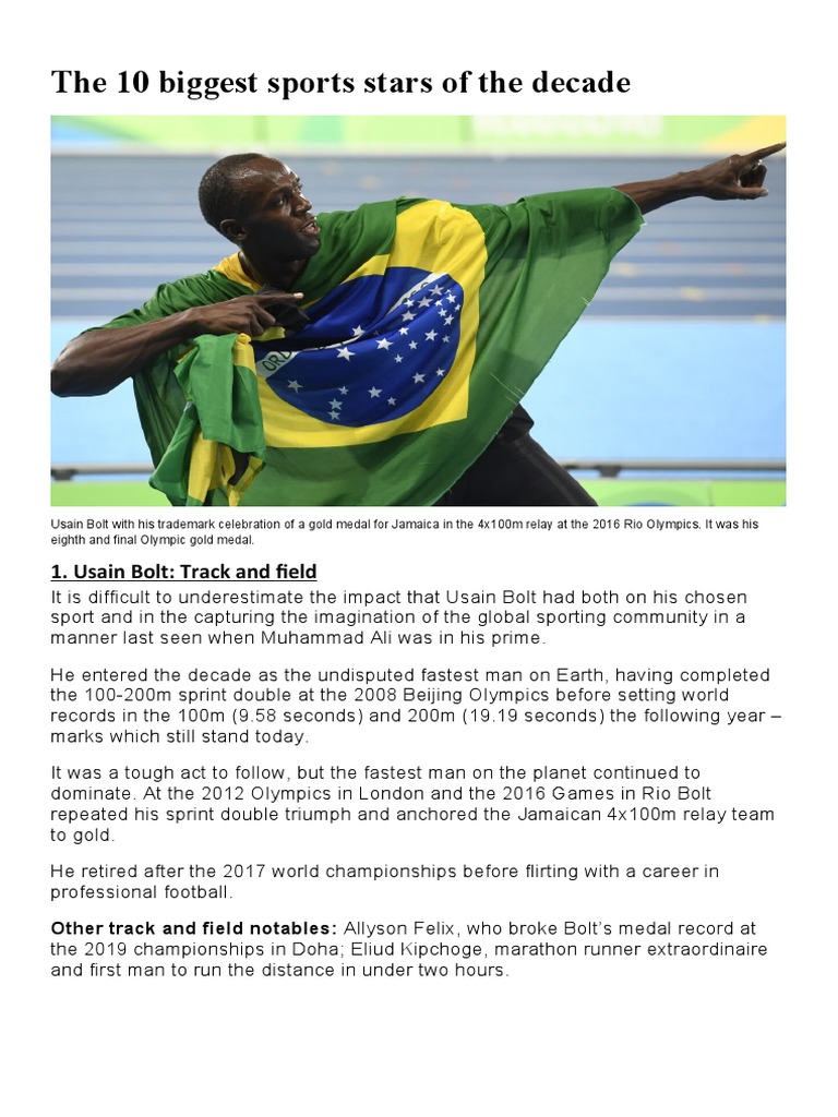 The 10 Biggest Sports Stars of The Decade PDF Lionel Messi Tom Brady