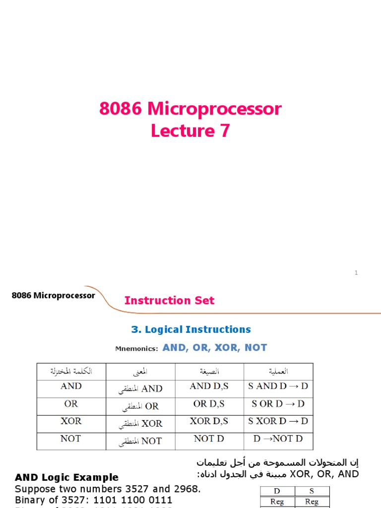XOR Instruction in 8086 Microprocessor | PDF | Teaching Methods & Materials