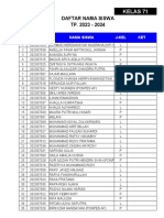 DAFTAR SISWA KELAS 7, 8 Dan 9 TP. 2023-2024 Semester 1