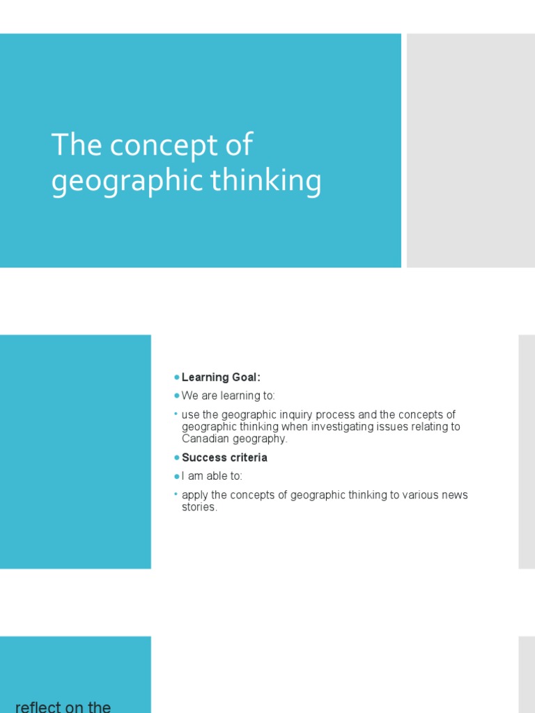 3。 4. The concept of geographic thinkingss PDF Geography Map