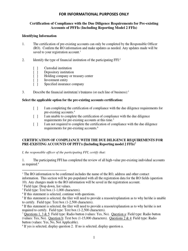 PFFI Pre-existing Accounts Compliance | PDF | Business