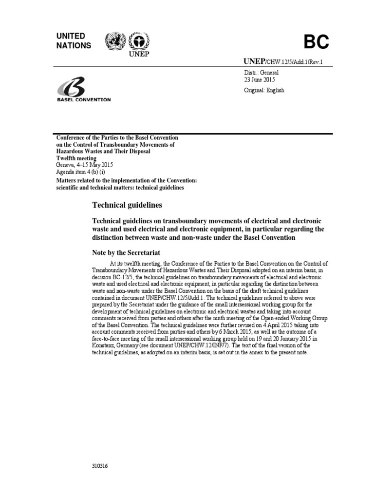 Unep chw 12 5 add 1 rev 1 english pdf electronic waste waste