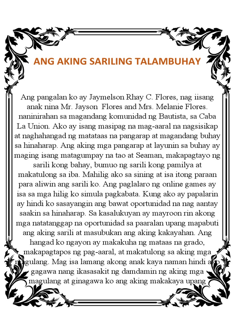 Ang aking sariling talambuhay pdf