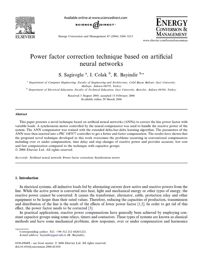 Power Factor Correction Technique Based Circuit Diagram