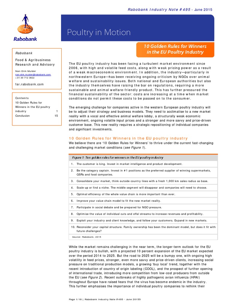 Rabobank Poultry in Motion June20151439297897 | PDF | Retail | Supply Chain