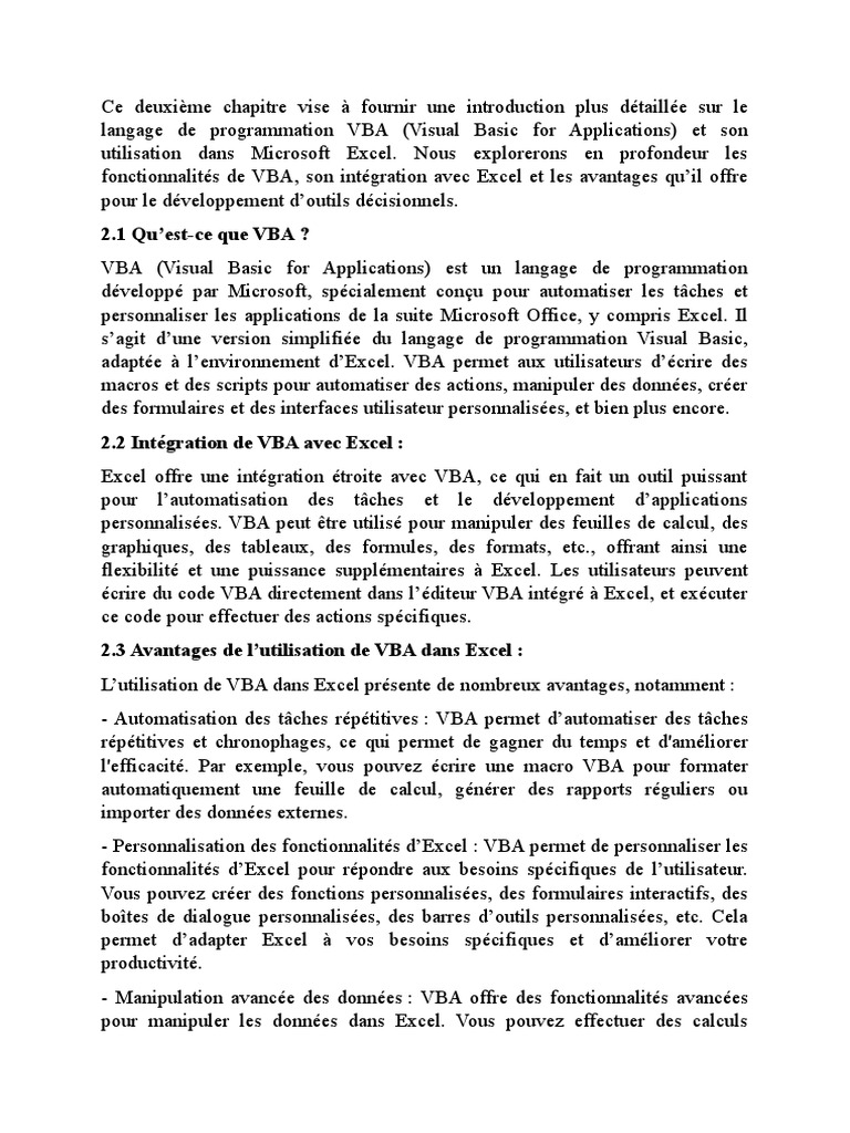 Introduction Sur Excel VBA | PDF | Microsoft Excel | Visual Basic for ...